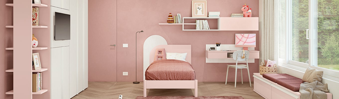 cameretta bambina rosa